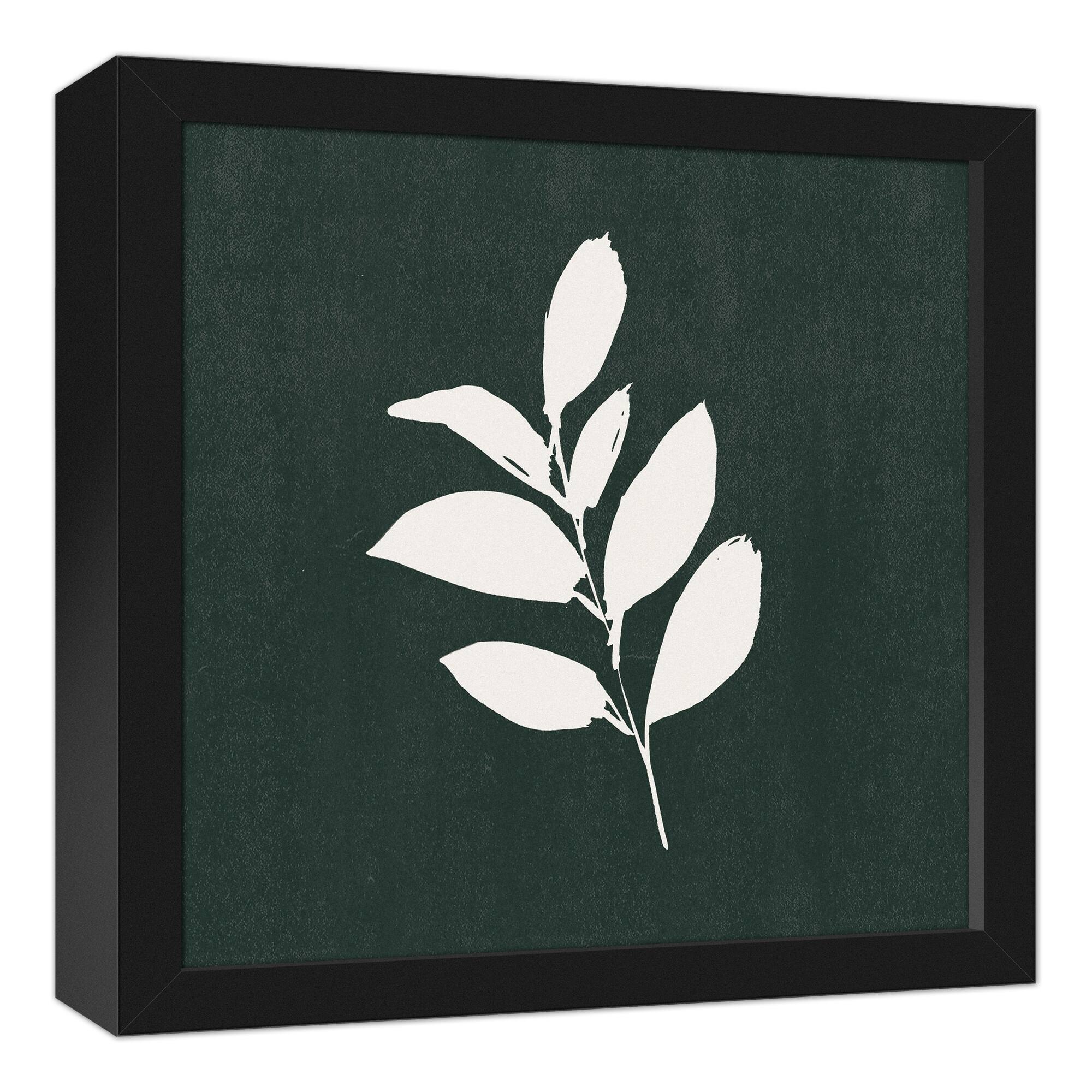 Jewel Tone Leaves 12" x 12" Black Framed Canvas